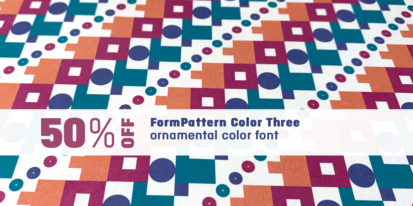 Beispiel einer FormPattern Color Three Solid-Schriftart